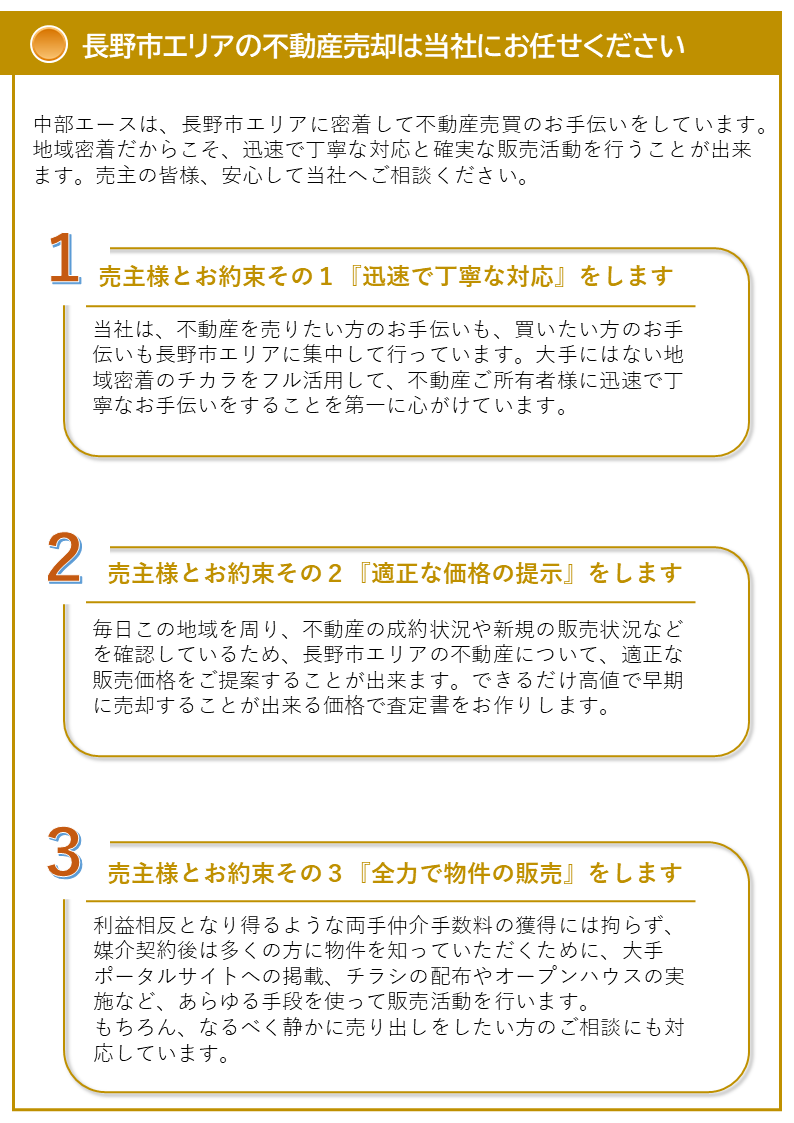 長野市エリアの不動産売却は当社にお任せください